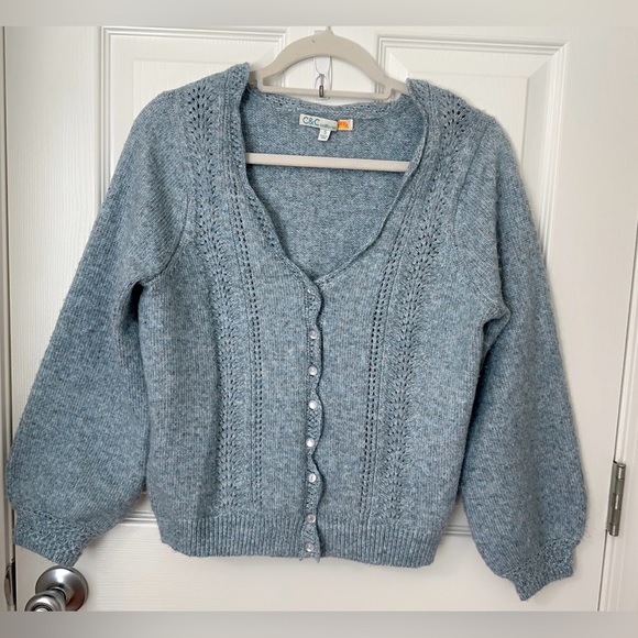 C&C California Women's Blue Cardigan Sweater - Picture 13 of 13